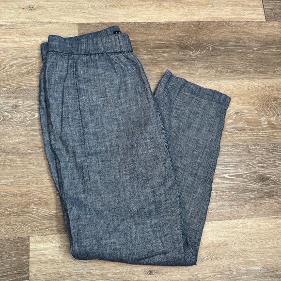 THEORY- Korene Chambray Linen Blend Pant- sz. S - Picture 5 of 11